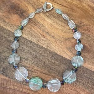 2 pc set Handmade glass bead necklace bracelet